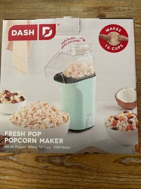 Dash Mint Green Hot Air Popcorn Maker -Makes 16 cups